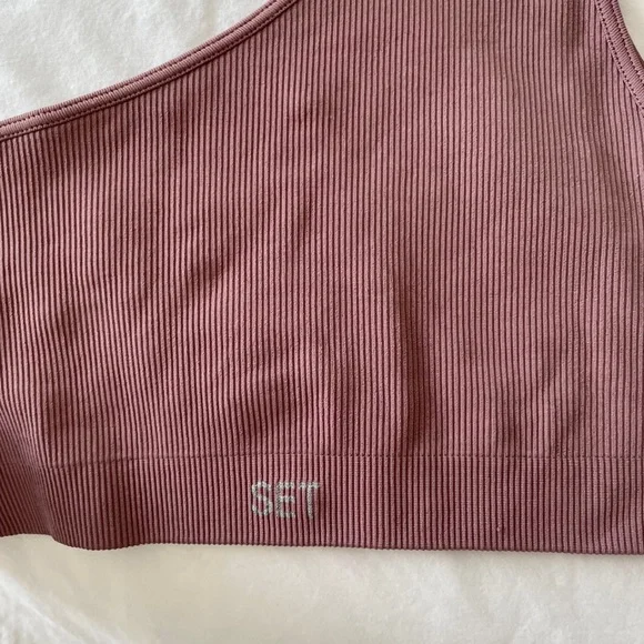 Set Active Ribbed One Shoulder Bra - Picture 2 of 3